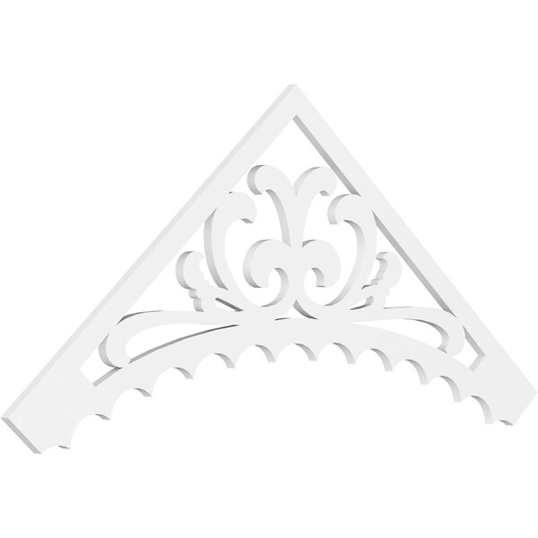 Ekena Millwork Pitch Genova Architectural Grade PVC Gable Pediment, 72"W x 30"H x 1"P (10/12) GPP072X030X100GEN - main
